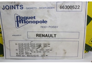 POCHETTE DE JOINTS MOTEUR FLOQUET MONOPOLE 66300522...RENAULT R4 R5...
