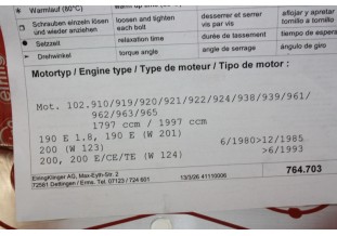 POCHETTE DE JOINT MOTEUR ELRING 776726...MERCEDES BENZ 190 200 - Tr...