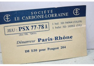 CHARBONS PSX 77-78A POUR DEMARREUR PARIS RHONE..POUR PEUGEOT 204 - ...