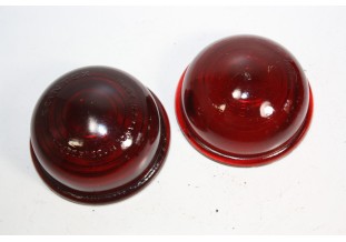 PAIRE DE CABOCHONS DE FEUX AR EN VERRE SCINTEX...AUTOS DIVERS ANCIENNES