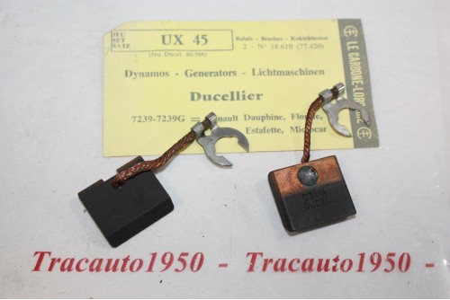 CHARBONS UX 45 POUR DYNAMOS DUCELLIER 6V...DAUPHINE FLORIDE ESTAFET...