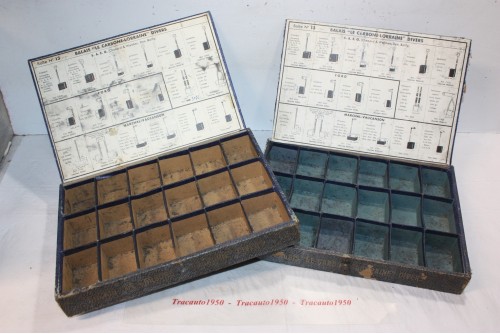 LOT DE 2 COFFRETS GARAGISTE LE CARBONNE LORRAINE POUR CHARBONS SAEG...