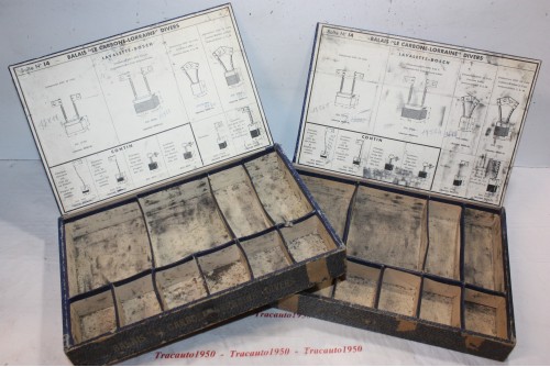 LOT DE 2 COFFRETS GARAGISTE LE CARBONNE LORRAINE POUR CHARBONS LAVA...