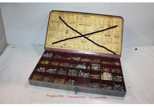 GROS LOT DE FUSIBLES DIVERS DANS COFFRET GARAGISTE EN METAL...AUTOS...