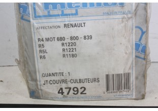 JOINT DE CACHE CULBUTEUR MEILLOR 4792...RENAULT R4 R5 R6 RODEO - Tr...
