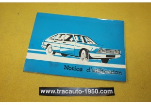 NOTICE D'UTILISATION OU LIVRET DE BORD...SIMCA TALBOT CHRYSLER 1307 1308