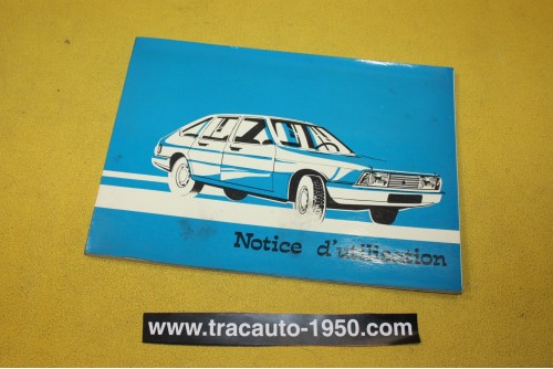 NOTICE D'UTILISATION OU LIVRET DE BORD...SIMCA TALBOT CHRYSLER 1307 1308