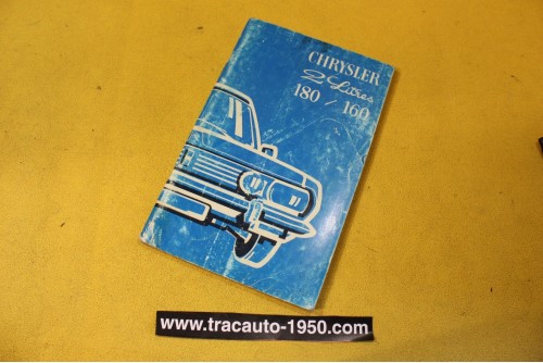 NOTICE D'UTILISATION OU LIVRET DE BORD...SIMCA TALBOT CHRYSLER 160/180 2L