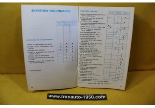 NOTICE D'UTILISATION OU LIVRET DE BORD...SIMCA TALBOT CHRYSLER 160/180 2L