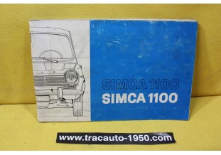 NOTICE D'UTILISATION OU LIVRET DE BORD...SIMCA TALBOT 1100