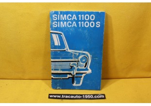 NOTICE D'UTILISATION OU LIVRET DE BORD...SIMCA TALBOT 1100-1100 S