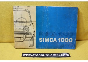 NOTICE D'UTILISATION OU LIVRET DE BORD...SIMCA TALBOT 1000