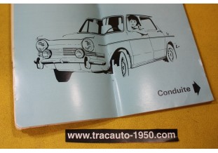 NOTICE D'UTILISATION OU LIVRET DE BORD...SIMCA TALBOT 1000