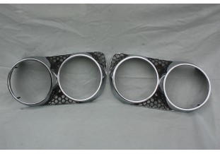 PAIRE DE CERCLAGES DOUBLE DE PHARES CROMODORA...FIAT 124 SPORT COUPE