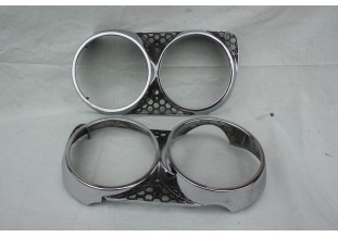 PAIRE DE CERCLAGES DOUBLE DE PHARES CROMODORA...FIAT 124 SPORT COUPE