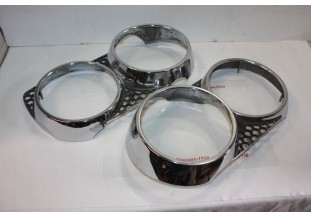 PAIRE DE CERCLAGES DOUBLE DE PHARES CROMODORA...FIAT 124 SPORT COUPE