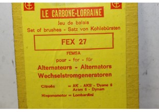 CHARBONS FEX 27 pour ALTERNATEUR FEMSA...2CV AMI 6 DYANE FIAT voir descriptif