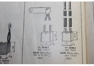 CHARBON 17624 POUR DEMARREURS DYNE-BAILLY...AUTOS AVANT GUERRE voir descriptif