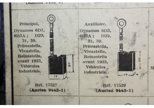 CHARBONS 17527/17529 POUR DYNAMOS RENAULT...RENAULT AVANT GUERRE voir descriptif