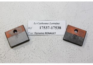 CHARBONS 17537/17538 POUR DYNAMOS RENAULT...RENAULT 6/8 CYL AVANT GUERRE voir descriptif