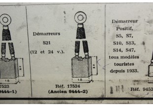 CHARBONS 9444/2 POUR DEMARREURS RENAULT...RENAULT AVANT GUERRE voir descriptif