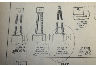 CHARBON 9843 POUR DEMARREURS DUCELLIER...ROCHET SCHNEIDER voir descriptif