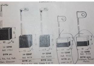 CHARBONS 9099 POUR DYNAMOS MARCHAL-VAUCANSON...SIMCA 5/8CV FIAT 6CV 508 voir descriptif