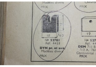 CHARBONS 4421 POUR DYNAMOS DELCO-REMY...AUTOS CAMIONS USA  voir descriptif
