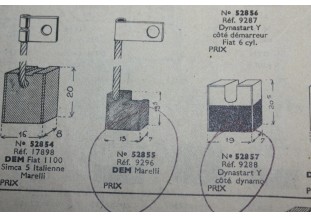 CHARBONS 9296 POUR DEMARREURS MARELLI...POUR AUTOS FIAT ANCIENNES
