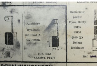 CHARBONS 4254 POUR DYNAMOS FORD...POUR FORD A AA 1928