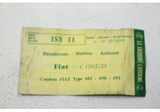 CHARBONS ISX 11 POUR DEMARREUR FIAT...POUR FIAT CAMIONS TYPE 682 690 691