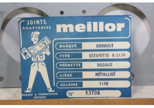 POCHETTE RODAGE MOTEUR MEILLOR 13786...RENAULT ESTAFETTE R2130 R2131V 845cm3