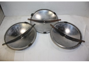 LOT DE 3 ENJOLIVEURS DE ROUE METAL D/210mm...CITROEN ID DS GS