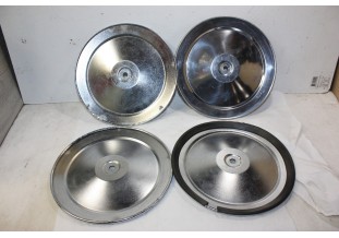 JEU DE 4 ENJOLIVEURS DE ROUE METAL D/235mm...RENAULT 4CV DAUPHINE R8 ???