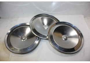 LOT DE 3 ENJOLIVEURS DE ROUE METAL D/222mm...CITROEN 2CV