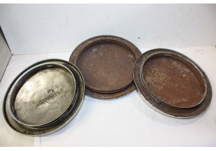 LOT DE 3 ENJOLIVEURS DE ROUE METAL D/250mm...SIMCA 8