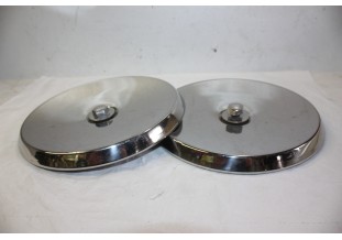 LOT DE 2 ENJOLIVEURS DE ROUE METAL D/215mm...AUTOS ANCIENNES DIVERS