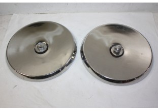 LOT DE 2 ENJOLIVEURS DE ROUE METAL D/215mm...AUTOS ANCIENNES DIVERS