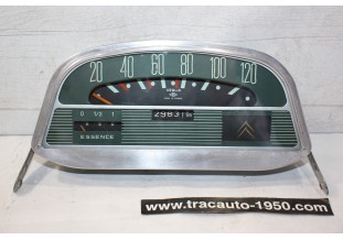 BLOC COMPTEUR FOND VERT 6V ED VEGLIA 120km/h...CITREN AMI 6 1961/66