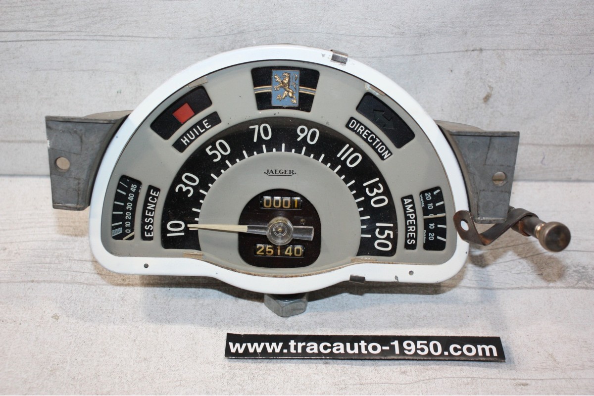 COMBINE BLOC COMPTEUR BITOTALISATEUR JAEGER 150km/h...PEUGEOT 203 1953/1960