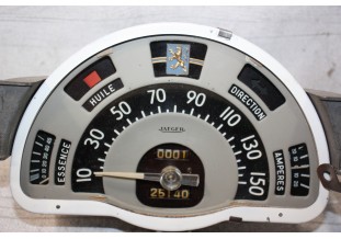 COMBINE BLOC COMPTEUR BITOTALISATEUR JAEGER 150km/h...PEUGEOT 203 1953/1960