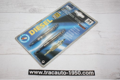 JEU DE 2 BOUGIES DE PRECHAUFFAGE BERU 0100226372 GN017...ALFA ROMEO FIAT voir descriptif