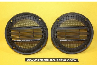 PAIRE DE GRILLES DE HAUT PARLEUR PIONEER TS-1001 Ø 130mm...AUTOS VINTAGE COLLECTION