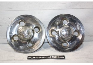 LOT DE 2 ENJOLIVEURS DE ROUE INOX Ø 170mm...ALFA ROMEO