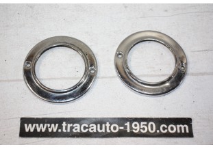 PAIRE DE CERCLAGES CHROMES DE FEUX SCINTEX CLIGNOTOEIL Ø 70mm...AUTOS ANCIENNES COLLECTION