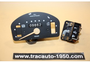 BLOC COMPTEUR INCOMPLET  JAEGER 120km/h 6V...RENAULT R3 4L R4 1961/1963