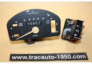 BLOC COMPTEUR INCOMPLET  JAEGER 120km/h 6V...RENAULT R3 4L R4 1961/1963