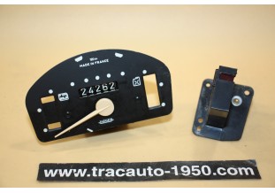 COMPTEUR + JAUGE A ESSENCE  JAEGER 120km/h 6V...RENAULT R3 4L R4 1961/1963
