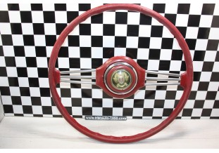 VOLANT QUILLERY VIRAFLEX ROUGE 2 BRANCHES Ø 425mm...CITROEN TRACTION AUTOS ANCIENNES