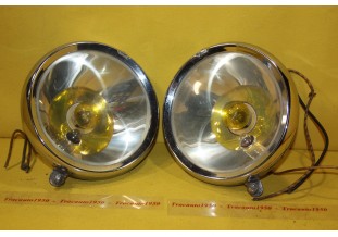 PAIRE D'OPTIQUES DE PHARES RENAULT ABTP 97 Ø 195mm...RENAULT AV GUERRE